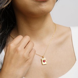 Honeycat Love Note Heart Mini Opening Notebook Locket in Gold, Rose Gold, Silver (Gold)