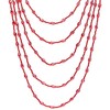 COOLSTEELANDBEYOND Red Oval Beads Statement Necklace Multi-Strand Long Chains with