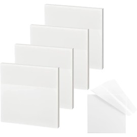 5 Paquetes Notas Adhesivas Colores 250 Hojas 3x3in Transparentes Impermeables 7x7cm Plastificadas Papeleria Resaltar Textos Apuntes Recados Escolar Oficina Dibujo Sticky Notes (Blanco)