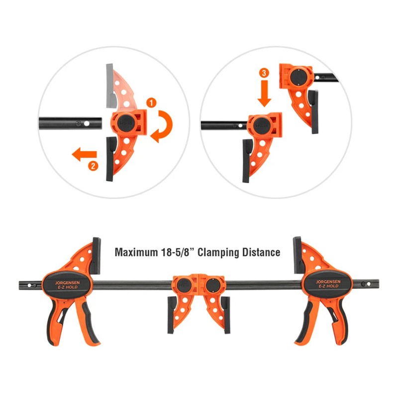 Jorgensen 2PACK 6" One Hand Clamp/Spreader Set 300LBS Clamping Force