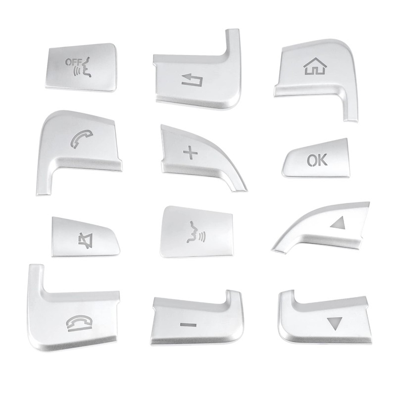 Liseng Pack of 12 Car Styling Steering Wheel Buttons Covers