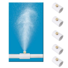 H&G lifestyles 1/2 Inch PVC Mist Nozzle Misting System for Patio Outdoor Mister Coupling PVC Split Section with Mist Nozzle (Pack of 5)