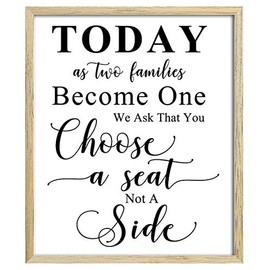 Darling Souvenir Choose A Seat Not A Side Wedding Party Sign Seating Décor Signage Party Print - Frame Not Included