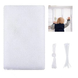 Child Safety Net YUTOU Balcony Safety Net Mesh Stair Railing Safety Net Stairs Guard Protective Netting Stairway Safety Net Guard Protection Net for Kids Pet with Ropes and Cable Tie (9.8 × 2.4ft)