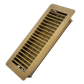 Katewei 4" x 10" Floor Register, Heavy Duty Steel Walkable Floor Vents, Easy Adjust Air Supply Lever, Metal Heat Vent Covers for Home (Brown)