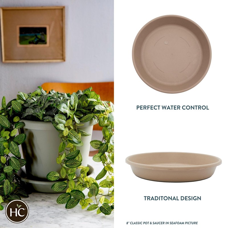 The HC Companies SLI10000A34T032LREFU Classic Round Plastic Plant Saucer, 10"