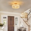 Zswanbei Rattan Light Fixtures Ceiling Flush Mount Boho Chandelier Bedroom