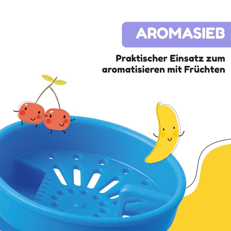 schmatzfatz Leak-Proof Sports Drinking Bottle, BPA-Free, 500 ml, Fruit Insert,