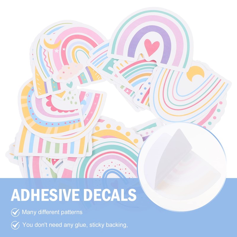 EXCEART 100 Piezas Arcoíris Pegatinas Pequeñas Calcomanías De Arco Iris