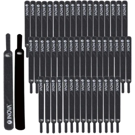 INOVA Cable Bands, 5.7 x 0.5 inches (14.5 x 1.2 cm), Wiring, Cord, Cable Summary, Band, 3R SYSTEMS 50-Piece Set (Black)