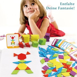 Dr. MUYA Montessori Toy 3 4 5 6 Years, Tangram, Educational Games from 3 Years, Montessori Toy from 3 Years, Gift 3-6 Years Children Boy Girl
