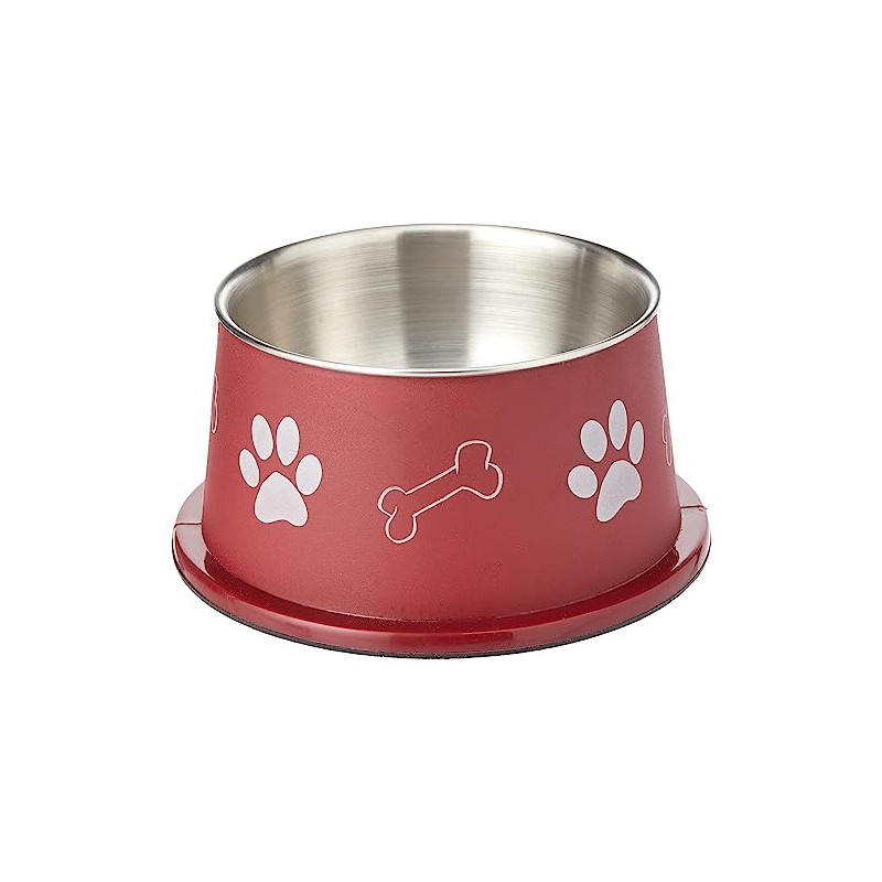 Trixie Plastic Coated Stainless Steel Long-Ear Bowl, 15 cm Diameter,