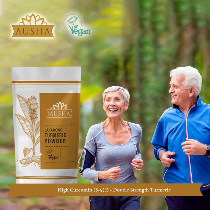 Ausha Lakadong Turmeric Powder 200g - High Curcumin 8-9%, Double
