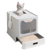 Devopet Stainless Steel Cat Litter Box Enclosed Litter Box with