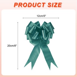 MECCANIXITY 10pcs 5 Inch Large Pull Bow Big Gift Wrapping Bows Ribbon Dark Green for Wedding Car Baskets Presents Christmas Bow