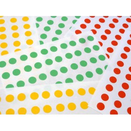 Small Round 6mm (0.2") Red Yellow & Green Circular Coloured Sticky Labels, Colour Code Stickers (240)