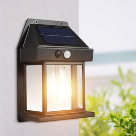 Eclorui Solar Lights Outdoor, Dusk to Dawn Solar Wall Sconce Motion Sensor, 3 Lighting Modes Waterproof Solar Security Wall Lantern Light Fixtures for Garden Yard Patio Fence Outside Decorative