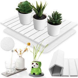 Stone Bath Mat Multipurpose, Large Diatomaceous Earth Plant Saucer Plant Water Catcher Tray, 23x15 Inch Stone Drying Mat for Kitchen Counter, Quick Dry Bath Mat, Absorbent Bath Stone Mat Foldable