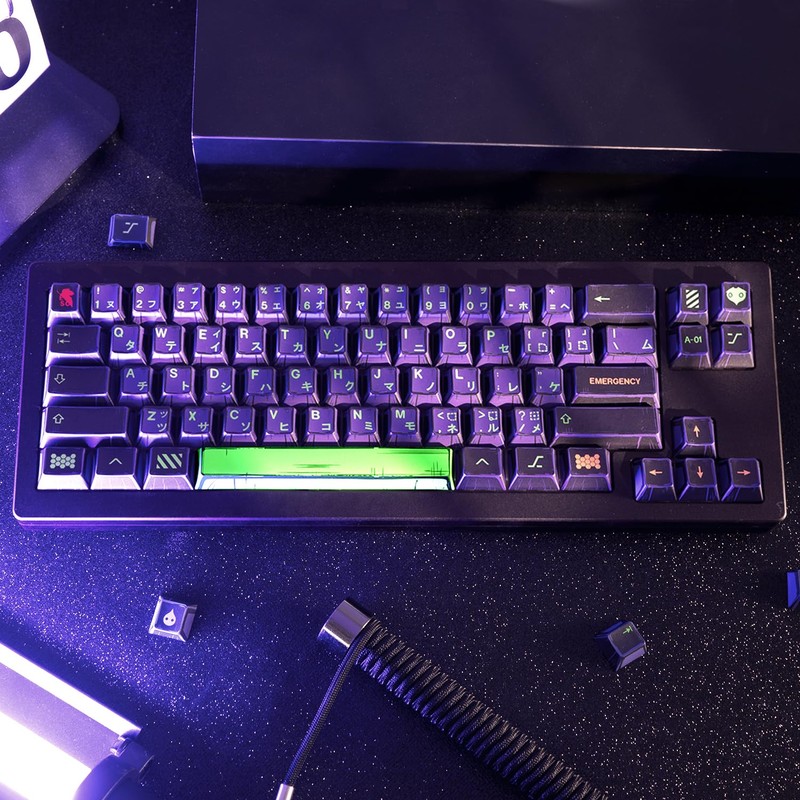 GEKUCAP Manga Themed Japanese Keycaps, Retro PBT Keyboard Key Caps