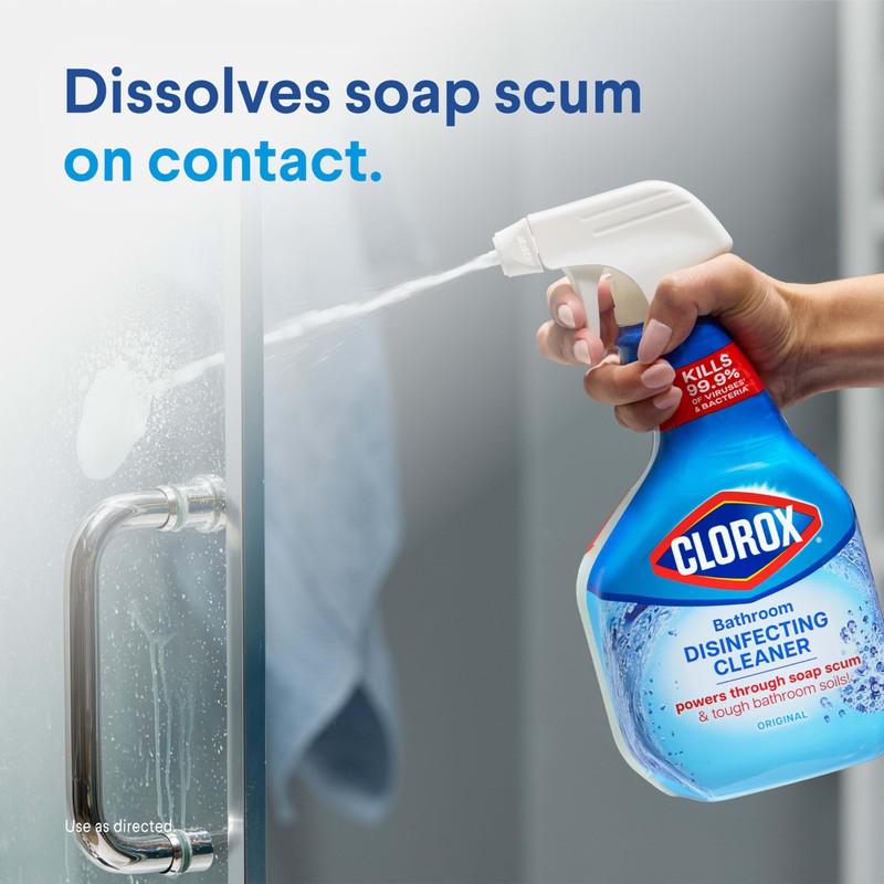 Clorox Disinfecting All-Purpose Cleaner 32 Oz and Disinfecting Bathroom Cleaner,