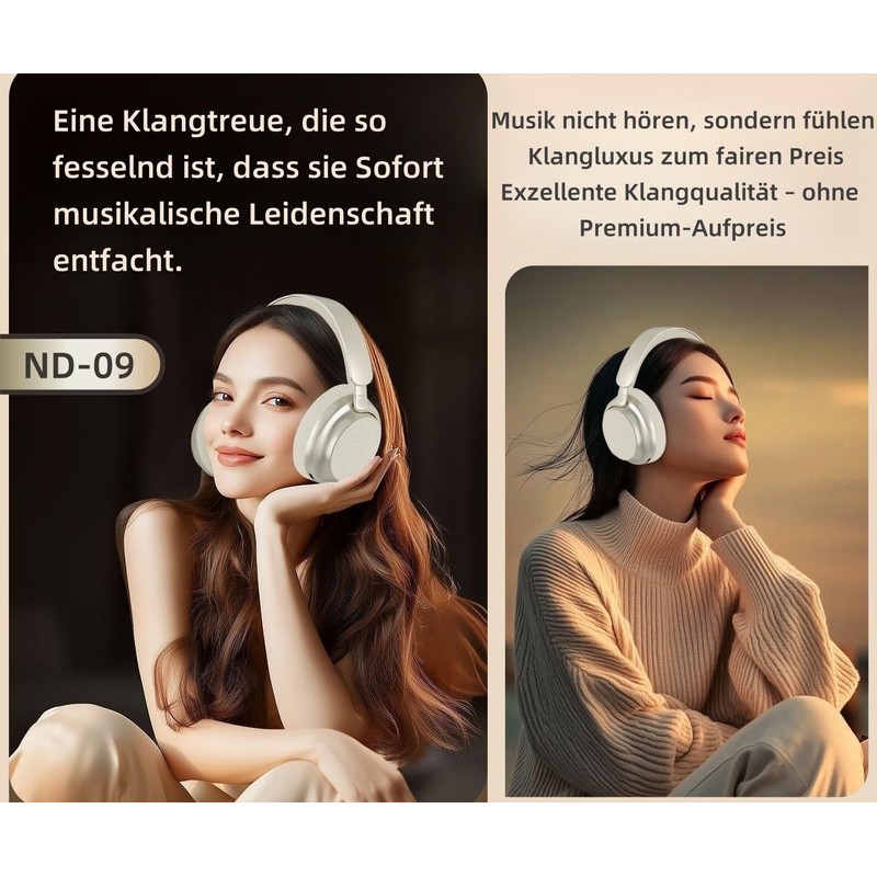 TEISCHE Wireless Headphones with Bluetooth 5.3, 40H Autonomy, Clear Sound