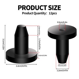 12pcs Kayak Drain Plug Kit for Pelican & Sun Dolphin Sundolphin Kayaks, Waterproof Rubber Scupper Plugs Replacement for Most Fishing Boats Canoes Dinghy Parts Accessories