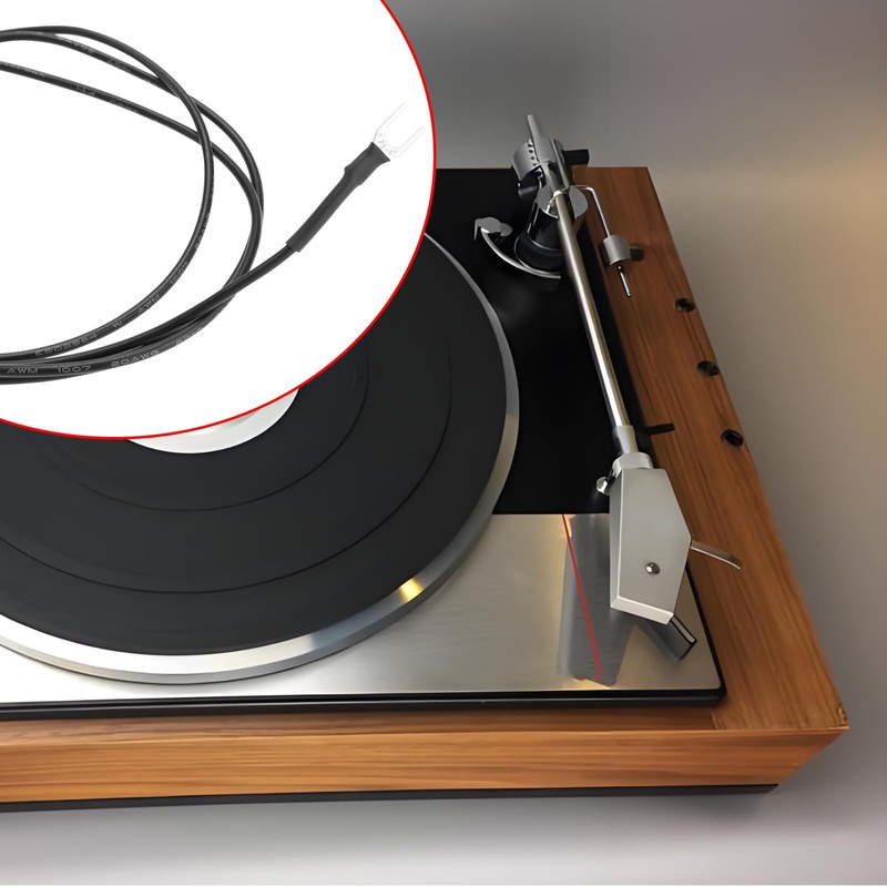 YINETTECH 1.2m Long Pluggable Turntable Earthing Cable with Crimp Fork