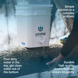 Uzima UZ-2 Camping Water Filter and Drinking Water Filter System, Portable Travel Alternative to Purification Systems, for Camping, Backpacking, and Hiking
