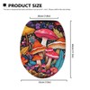 Bivxisrvo Cartoon Mushroom Print Toilet Cover Seat Polyester Fabric Toilet