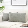 Fancy Homi Grey Lumbar Decorative Throw Pillow Covers 14x24 Inch