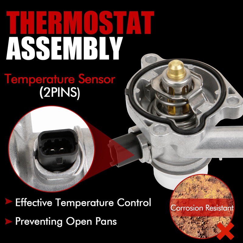 MITZONE Upgrade Aluminium Coolant Thermostat Housing Assembly Compatible with Chevy