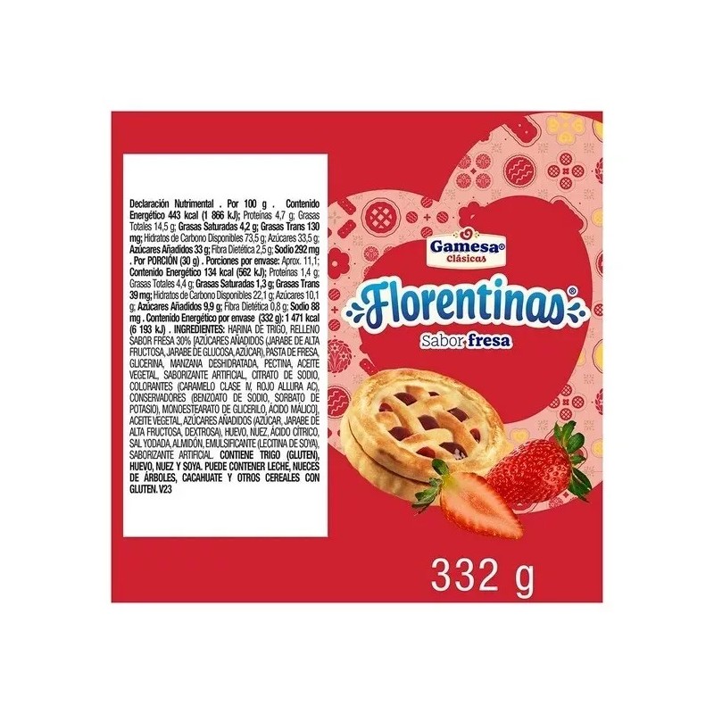 Gamesa 2 CAJAS DE FLORENTINAS SABOR FRESA - TART W/FILLING
