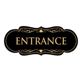 Signs ByLITA Designer Entrance Sign(Black Gold) - Large