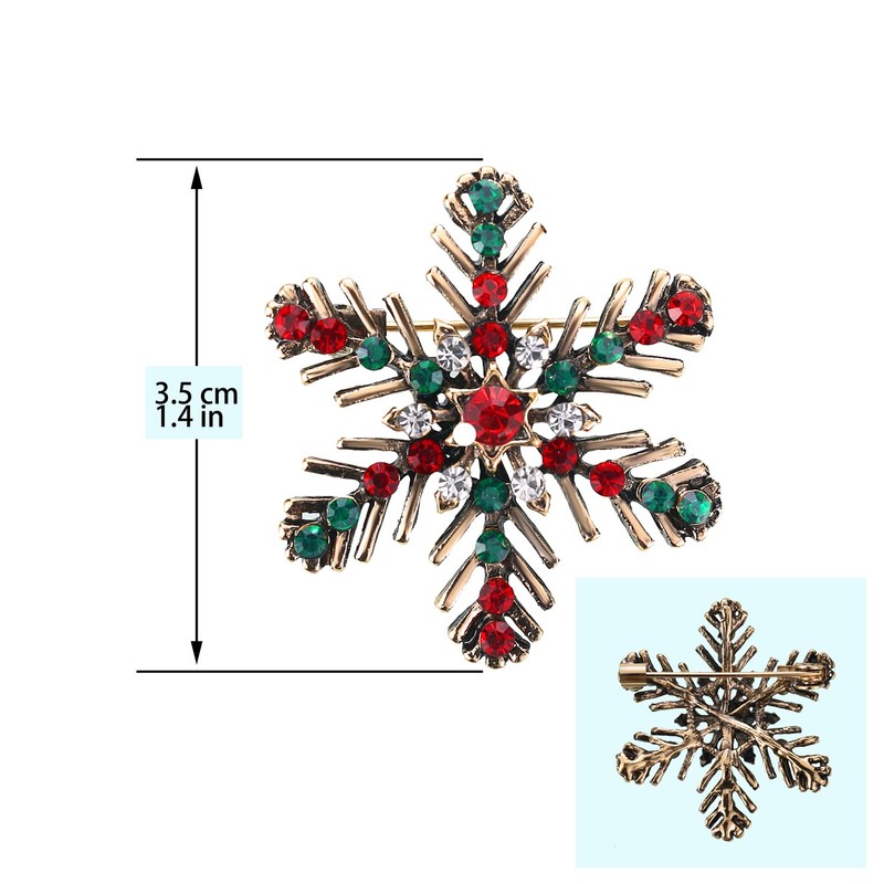 Christmas Winter Snowflake Brooch,Xmas Snowflake Brooch Pin Crystal Elegant Decorative
