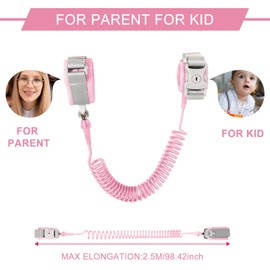 RZMZBY 2.5 m Anti-lost Wrist Belt Lead, Children's Wrist Link Bungee Lead, Baby Children, Safty Anti Lost Walking Children's Lead Wrist for Travel Outdoor Walking