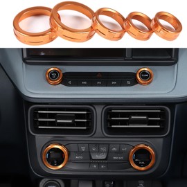 TOYCIDFG Center Console Switch Button Cover Trim for Ford Maverick 2022 2023 2024, Air Conditioner Volume Control Knob Cover Mecha Style (Orange)