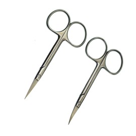 Motanar Cuticle Nail Scissors - Stainless Steel Precision Manicure Scissor - Extra Pointed Straight Curved Fingernail Scissor (Curved Piont+Straight Piont)