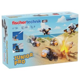 fischertechnik Junior Pro 576100 Construction Toy for Children, Construction Kit with 7 Models Including Fire Vehicles, from 5 Years, Orange