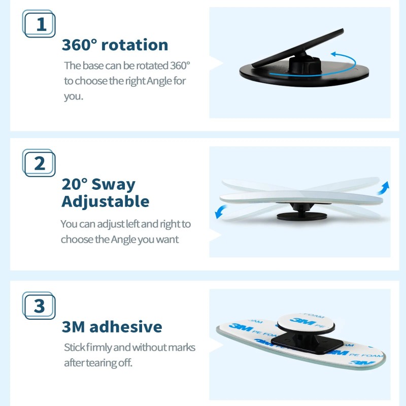 Ossuret Wide Angle Blind Spot Convex Mirror Rear Side View