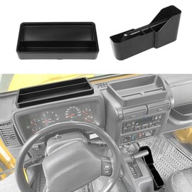 CheroCar Update Gear Shift+Dashboard Organizador de bandeja de almacenamiento compatible con 1997, 1998, 1999, 2000, 2001, 2002, 2003, 2004, 2005, 2006, Wrangler TJ, accesorios interiores 2 en 1, ABS