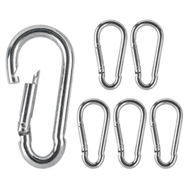 3.1 Inch Stainless Steel Spring Snap Hook, Stainless Steel Carabiner Heavy Duty for Bowflex Home Gym Accessories, Silver 6- Pack