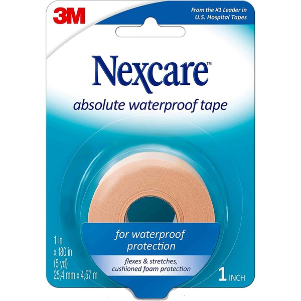 Nexcare Absolute Waterproof Tape 1 Inch X 5 Yards, 1ea (Pack of 7)