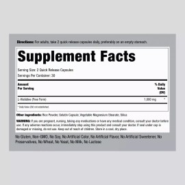 Piping Rock L-Histidine 1000 mg | 60 Capsules | Non-GMO Supplement | by Piping Rock
