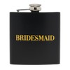 Funky Junque Stainless Steel Flask - Bridesmaid (Black/Gold)
