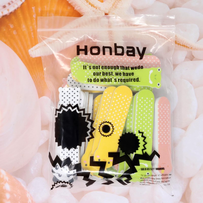 Honbay 40PCS Mini Nail Files Cute Animal Pattern Fingernail Buffers