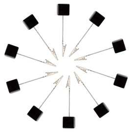 10pcs Table Number Holder Name Place Card Holder Memo Clip Holder Stand Note Holder Pictures Card Paper Menu Clip (Black)
