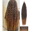 BATISI Curly Braiding Hair Ombre Brown Curly Crochet Hair for