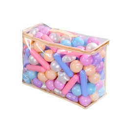 Ball Pit Balls for Kids, Pool Toys Thicken Soft Plastic Balls for Ball Pit BPA Free Toddler Toy 3 Shapes (Balls, Star, Stick) Mixed Light Purple Series 500pcs