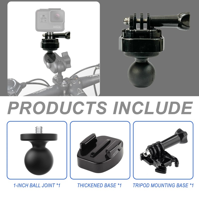 1" Ball Mount Adapter for Insta360 with Quick Release Base