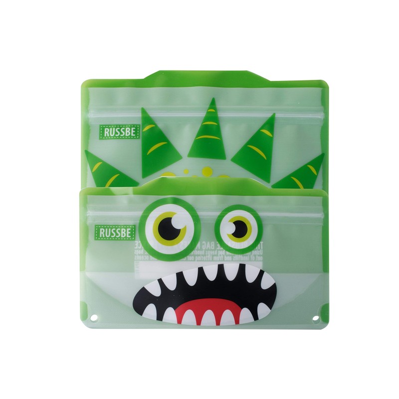Russbe 18729 Monster Reusable Snack & Sandwich Bags (Set of